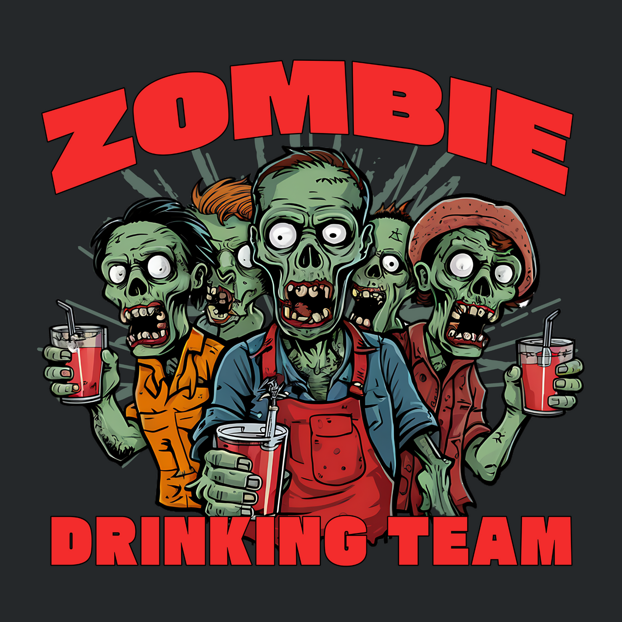 Zombie Drinking Team Funny Halloween Drinking Tee